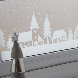 dc fix WINTER XMAS BORDER HOMES static cling vinyl window film - white by d-c-fix