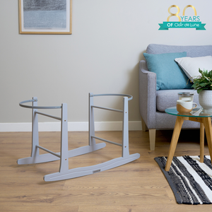 Rocking Moses Basket Stand - Grey by Clair de Lune