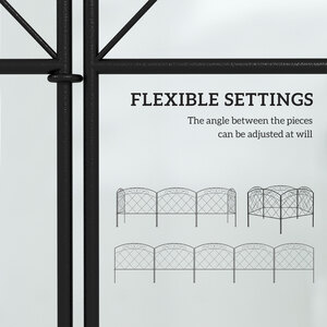 Outsunny 5PCs Rustproof Garden Edging - Black by Outsunny