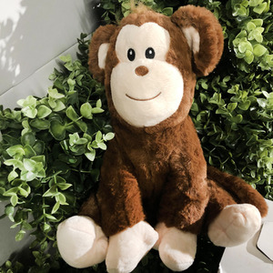 Monkey Teddy Soft Toy - 10 Inch Animal Plush - Brown by B Living