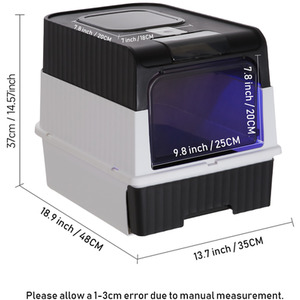 Fully Enclosed UV Sterilization Cat Litter Box - Black by Livingandhome