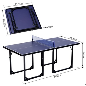 HOMCOM 6FT Folding Table Tennis - Blue by HOMCOM