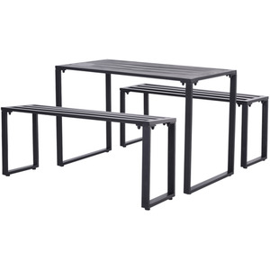 Outsunny Metal Outdoor Dining Set - Black by Outsunny