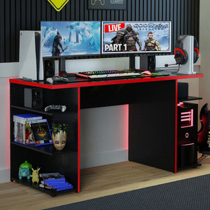 Madesa Gaming Computer Desk - Black/Red by Madesa