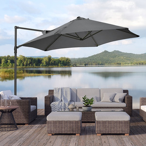 Outsunny 2.5M 360 degree Rotation Garden Cantilever Parasol by Outsunny