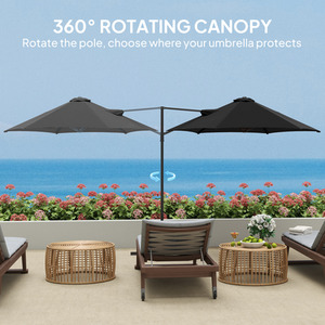 Outsunny 2.5M 360 degree Rotation Garden Cantilever Parasol by Outsunny