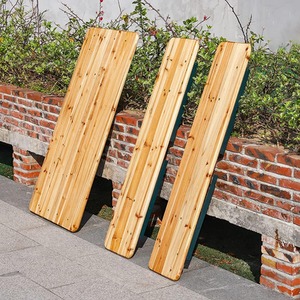 Folding Wooden Picnic Table Set - brown