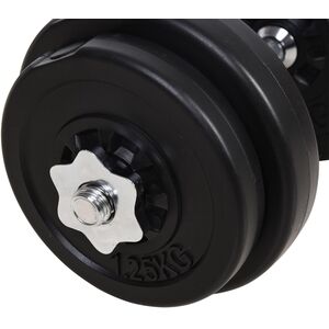 HOMCOM 65kg Adjustable Barbell Weights Set for Home Gym - Black by HOMCOM