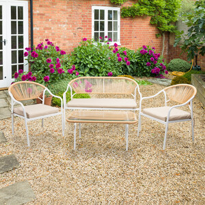 Lillian Sofa Set - Neutral and White by Outdoor Essentials