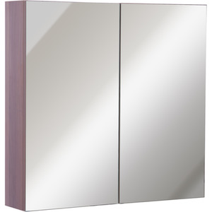 HOMCOM Double Door Bathroom Mirrored Cabinet - Light Walnut by HOMCOM