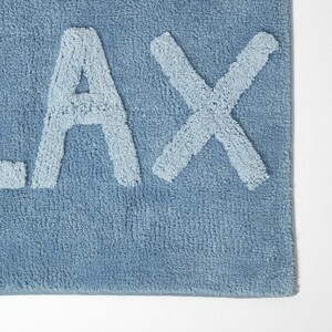 Relax Bath Mat 100 Cotton, 50 x 80 cm - Blue by Homescapes