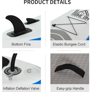 HOMCOM Inflatable Stand Up Paddle Board with SUP Accessory - Blue by HOMCOM