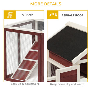 PawHut 122cm Wooden Pet Hutch Small Animal Cage by PawHut