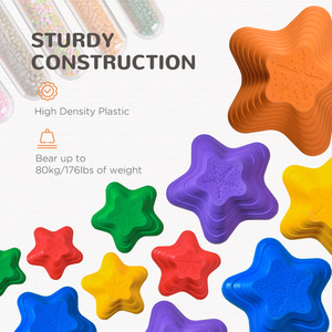 Outsunny Kids Balance Stepping Stones Non-slip Obstacle Course - Multi-coloured / 23L x 23W x 4H cm(small), 33L x 33W x 7.5H cm(medium), 36.5L x 36.5W x 16H cm(big), 40.5L x 40.5W x 20H cm(large) by Outsunny