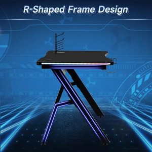 LED Galaxy Gaming Desk - Black by Chilli Seating