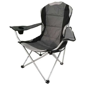 Folding Camping Chair - Padded - Grey by Garden Mile