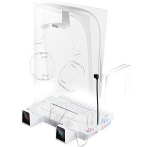 Nexus 5 Cooling and Charging Stand for PS5 and PS5 Slim - White by Oniverse