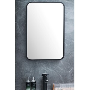 Black Frame Rectangle Bathroom Mirror - Black