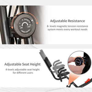 HOMCOM 2-in-1 Upright Exercise Bike - Red by HOMCOM