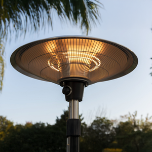 2.1kW IP44 Free Standing Patio Halogen Heater - Silver by Primrose