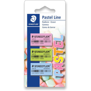STAEDTLER Pastel Line Erasers - Small - Pack of 3 - Pastel by STAEDTLER