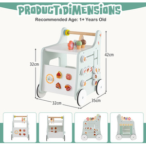 Baby Walker Ice Cream Cart Toy - Green by Costway