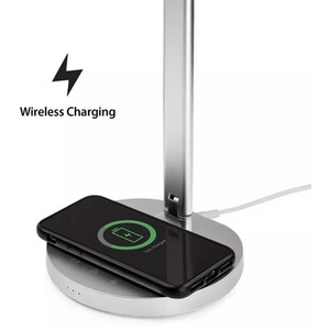 LED Smart Desk Lamp with Wireless Charging and Alexa Control - Silver by DYZI