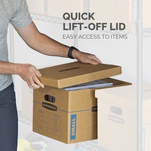 BANKERS BOX 10 Cardboard Moving Boxes Heavy Duty Double Wall Classic Moving Box - Light Brown / 32 Litres by BANKERS BOX