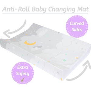 Anti-Roll Wedge Baby Changing Mat - Moon and Stars / Moon and Stars by Babycurls