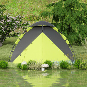 Outsunny 3-4 Man Camping Tent, Quick Setup Family Tent by Outsunny