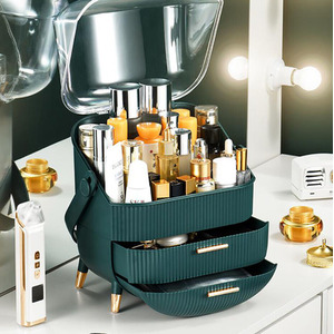 Makeup Storage Cosmetic Organiser Box - Green