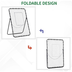 HOMCOM Foldable Football Rebounder Net Adjustable Angles - Black by HOMCOM