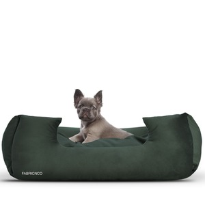 Medium Emerald Green Plush Velvet Dog Bed - Emerald Green by FABRICNCO