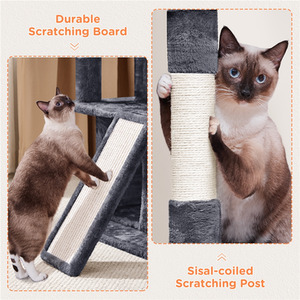 Yaheetech 91cm Cat Tree with Double Condos - Dark Grey by Yaheetech
