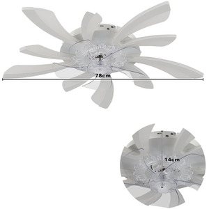 LED Ceiling Fan Light with Butterfly Wing Design - White by Livingandhome