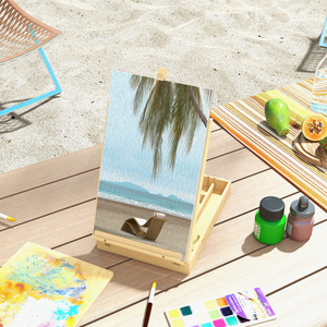 Vinsetto Table Easel Box Hold Canvas up to Adjustable Table Box Easel - Natural by Vinsetto