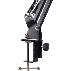 Condenser Microphone with Adjustable Boom Arm - Black by Livingandhome