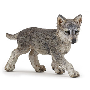 PAPO Wild Animal Kingdom Wolf Cub Toy Figure - Grey by PAPO