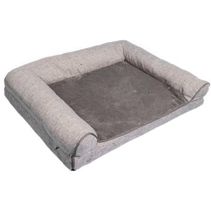 Memory Foam Bolster Pet Bed - Grey by Clever Paws