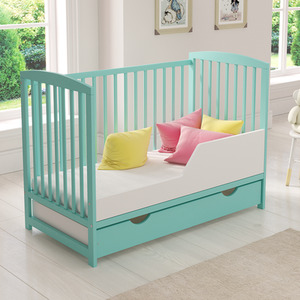 Jacob Cot Bed With Drawer And Mattress - Mint by Love For Sleep