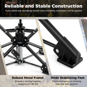 Swivel Hunting Chair Folding Camping Stool by Costway