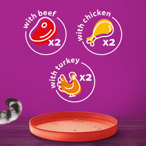 Whiskas 1+ Cat Food Tins in Jelly - Meaty Menu by Whiskas