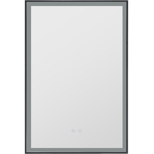 Rectangular LED Wall Mirror with Sensor Switch - Black / 50cm by Livingandhome