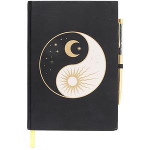 Yin Yang Notebook Journal With Obsidian Pen - Black by Kingsbury Gifts