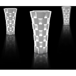 Seville Cloakroom Floor Standing Pedestal Basin With Lights - White by Fino Stone