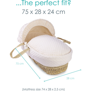 Dimple Palm Moses Basket - Grey by Clair de Lune