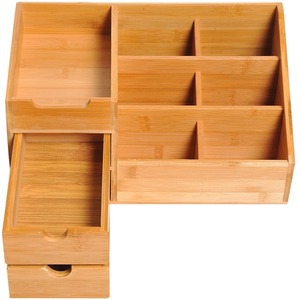 HOMCOM Bamboo Desktop Organiser - Natural by HOMCOM