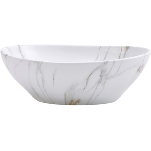 Oval Marble Vessel Bathroom Sink - White by Livingandhome