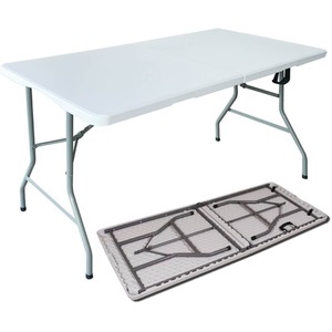 Heavy Duty Folding Camping Picnic Plastic Table - White / 5ft by House Of Home