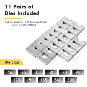 16 Tons 11 Dies Hydraulic Wire Terminal Crimper Tool - Yelllow by Costway